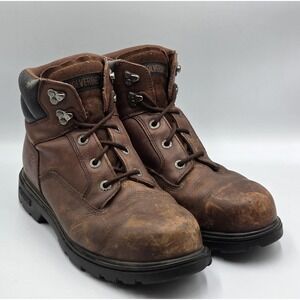 Wolverine Men's Waterproof Work Boots Size 10.5M Steel Toe Brown Leather W08165